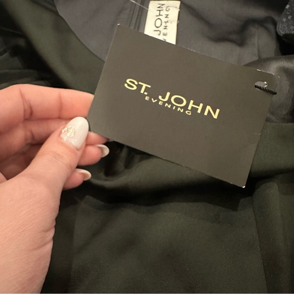 St. John Evening Black satin Dress - Picture 8 of 8
